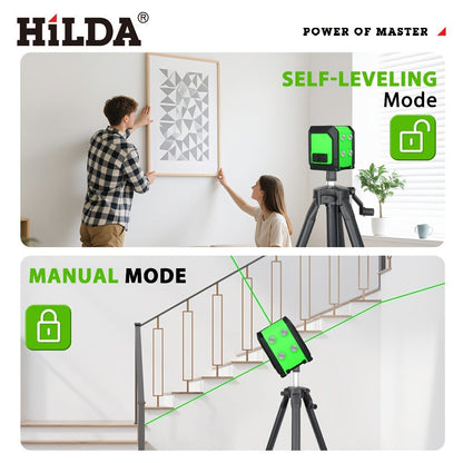 Green Laser Level Self Leveling Cross Line Horizontal Vertical Green Beam Laser with 39 Inch Adjustable Tripod Rotating Head for Home Decoration Construction Tiling Alignment
