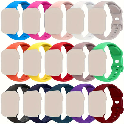 15 Pack Multicolor Apple Watch Bands Soft Silicone Sport Straps – Pin-and-Tuck Closure Compatible with Apple Watch Series 10 9 8 7 6 SE 5 4 3 2 1 38mm 40mm 41mm 42mm 44mm 45mm 46mm 49mm Men Women Value Set