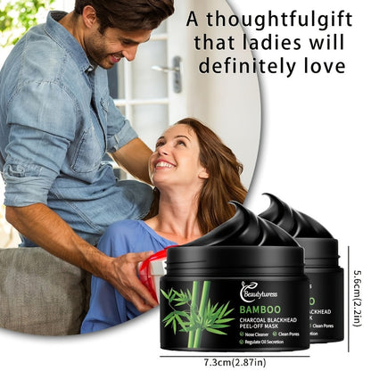 Bamboo Charcoal Clay Face Mask Deep Cleansing Pore Minimizing Oil Control Blackhead Remover Hypoallergenic Detox Mask for Men Women Oily Acne Congested All Skin Types