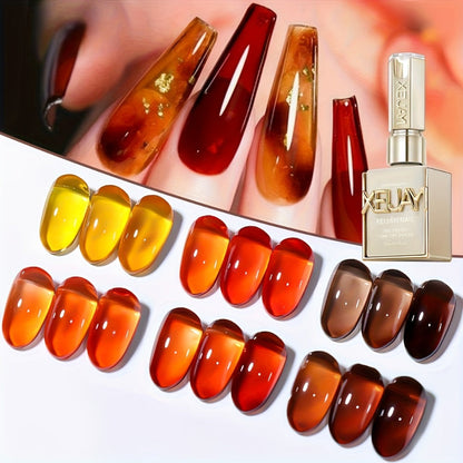Gel Nail Polish Set with XEIJAYI Label, 6 Amber Aurora Magnetic Colors, 0.51oz Shades 101 to 138