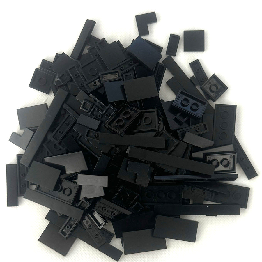 Flat Tile Building Block Refill Set with 150 Pieces in 1x1, 1x2 and 1x6 Sizes, Six Color Options