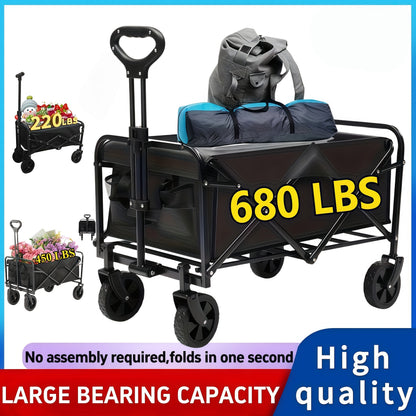 Folding Wagon Heavy Duty | Garden Cart Beach Wagon Camping Utility Outdoor Cart