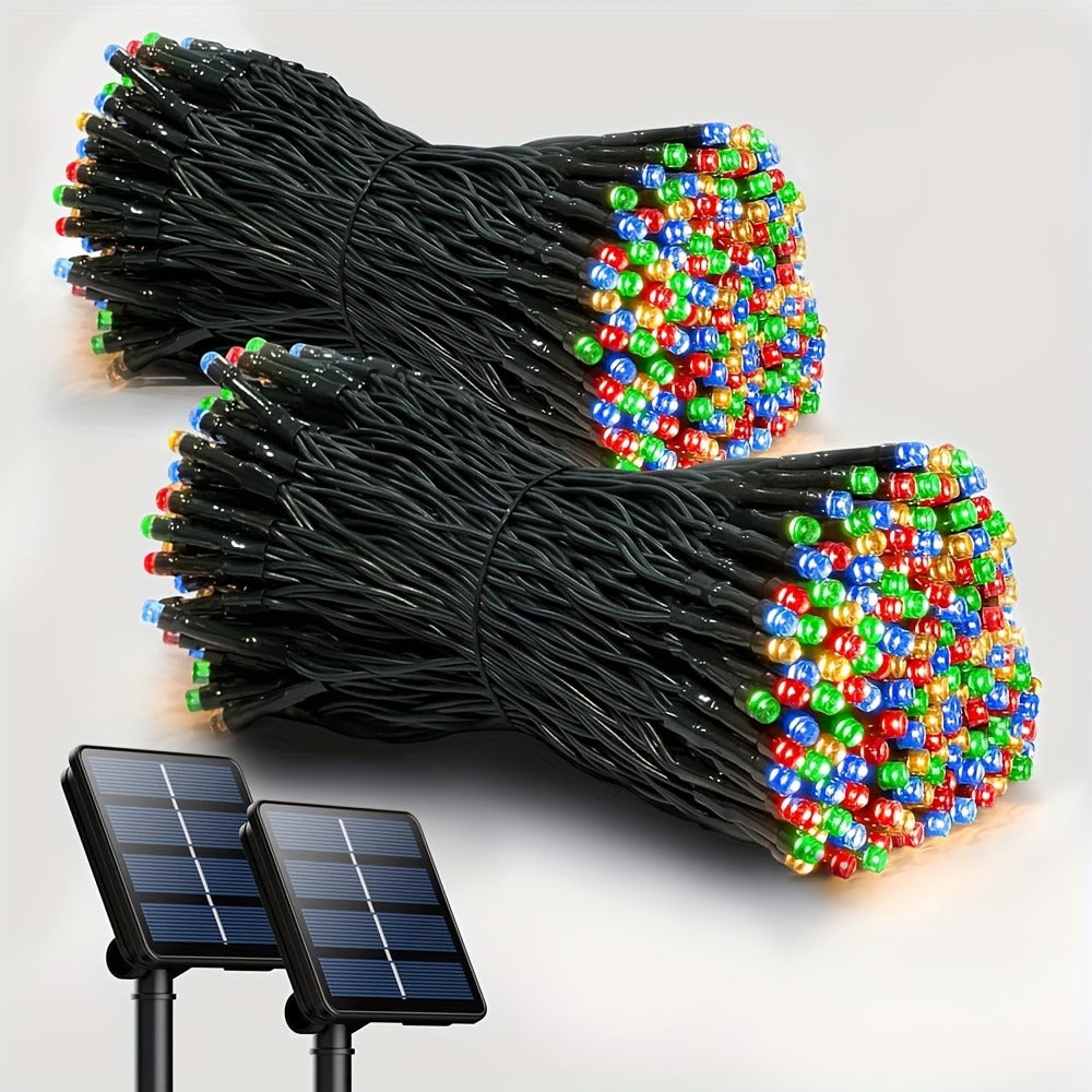 String Lights, IP65 Solar Fairy Lights with Eight Modes, 100- or 200-LED Pack Options and Seven Colors