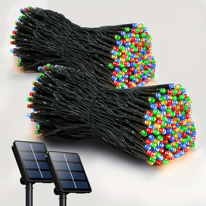 String Lights, IP65 Solar Fairy Lights with Eight Modes, 100- or 200-LED Pack Options and Seven Colors