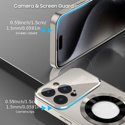 Phone Case Matte Titanium-Finish Magnetic Cover with Built-In Glass Lens Protector for Select iPhone Models