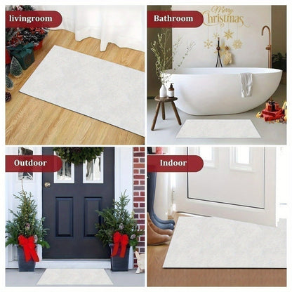 Diatomaceous Earth Bath Mat Mermaid Non-Slip Quick-Dry Absorbent Bathroom Rug Teal Ocean Design for Bathroom Kitchen Living Room