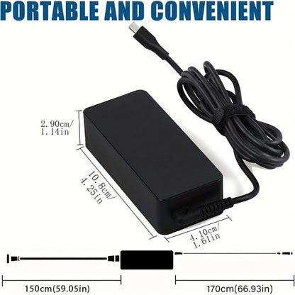 45W USB-C Laptop Charger for Lenovo Chromebook ThinkPad, HP Chromebook Spectre, Dell, Acer, Asus – Universal Type-C Power Adapter 20V 2.25A with US Power Cable