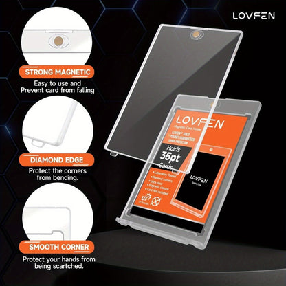 Magnetic Card Holders 25 50 100 200 400 Pack, 35pt rigid Trading Card Protectors for Sports Baseball Basketball Football standard