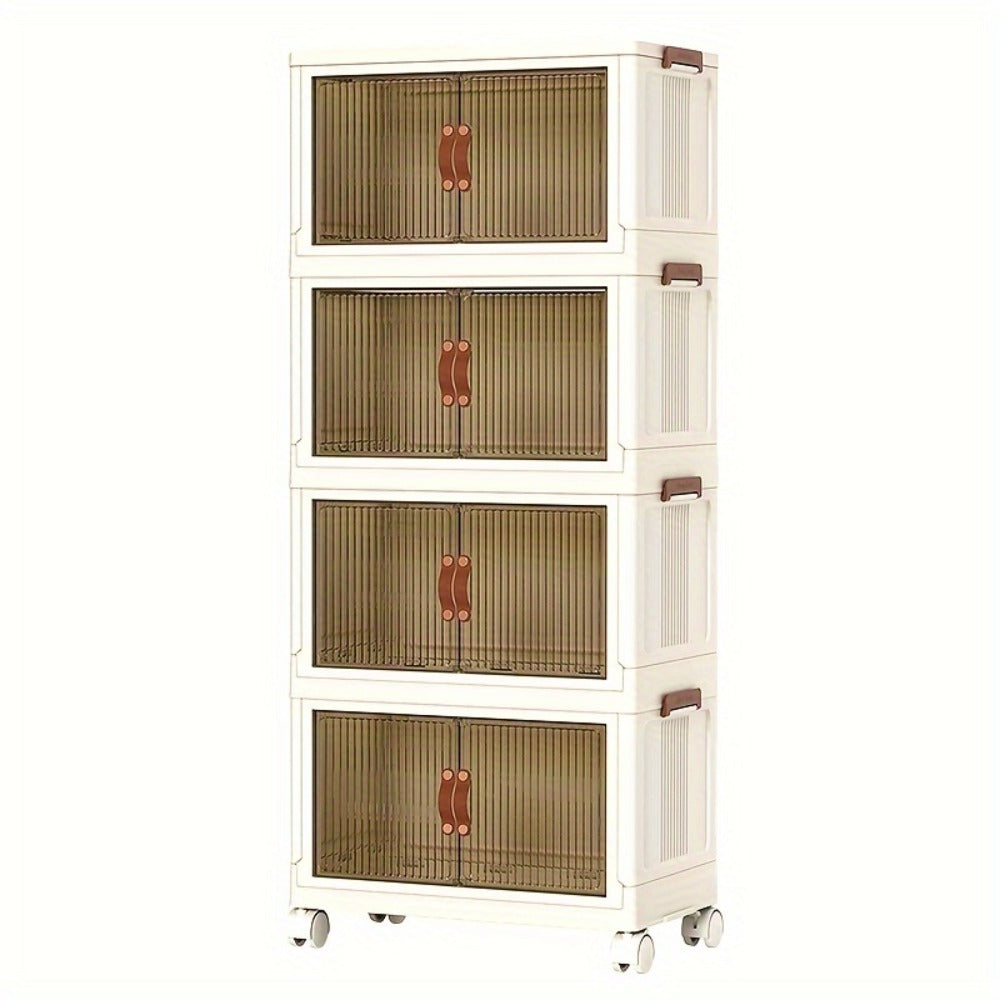 Lidded Rolling Storage Bin System in Seven Two-, Three-, Four- or Five-Tier Configurations