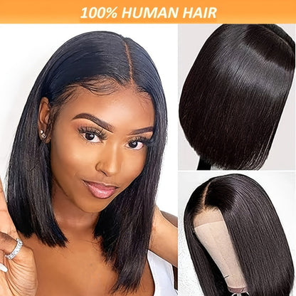 6x4.5 HD Lace Straight Human Hair Wig in Natural Black with Seven Lengths from 22 to 36 Inches