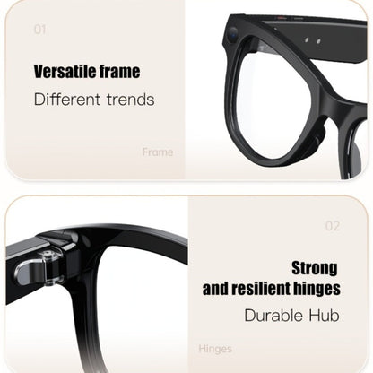 Bluetooth Smart Glasses with 8MP HD Camera – AI Real-Time Translation, Object Recognition, Touch Control, Bluetooth Call & Music, Wearable for Men & Women