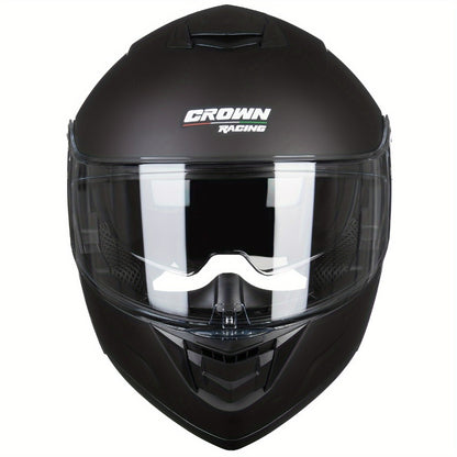 Modular Motorcycle Helmet Flip-Up Full Face – Dual Visor (Clear + Sun Visor), DOT-Style Flip Up Helmet for Men & Women, Lightweight Motorbike Helmet M/L/XL