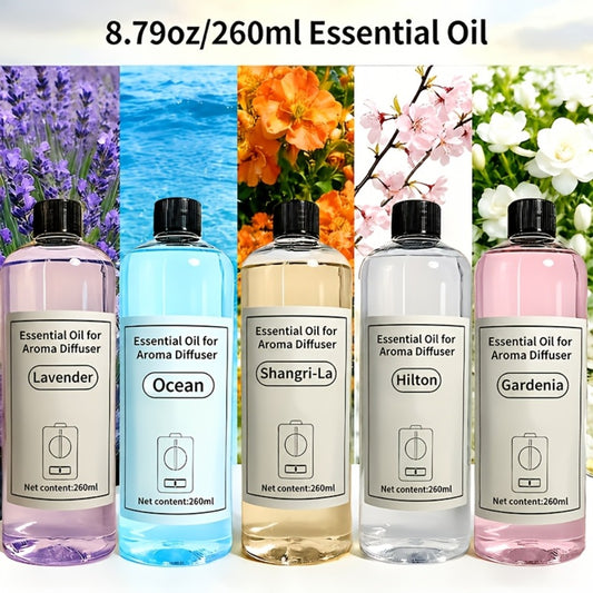 Car Aroma Diffuser Essential Oil Refill – Large Capacity Anti-Spill Refill Liquid, Long-Lasting Fragrance for Car, Home & Office (Lavender, Hilton, Marine, Shangri-La, Gardenia)