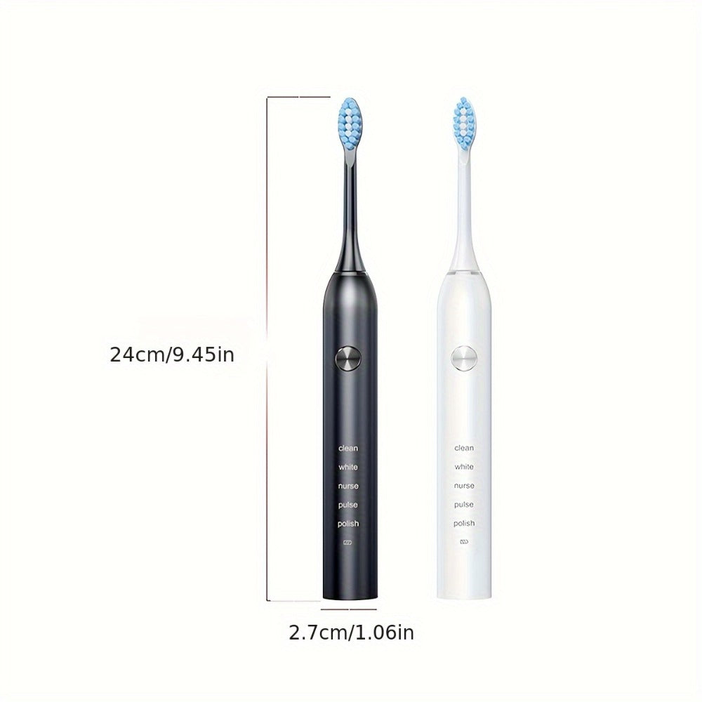 Electric Toothbrush with Five Modes, 40,000 Vibrations per Minute, Type-C Charging and Four or Eight Heads