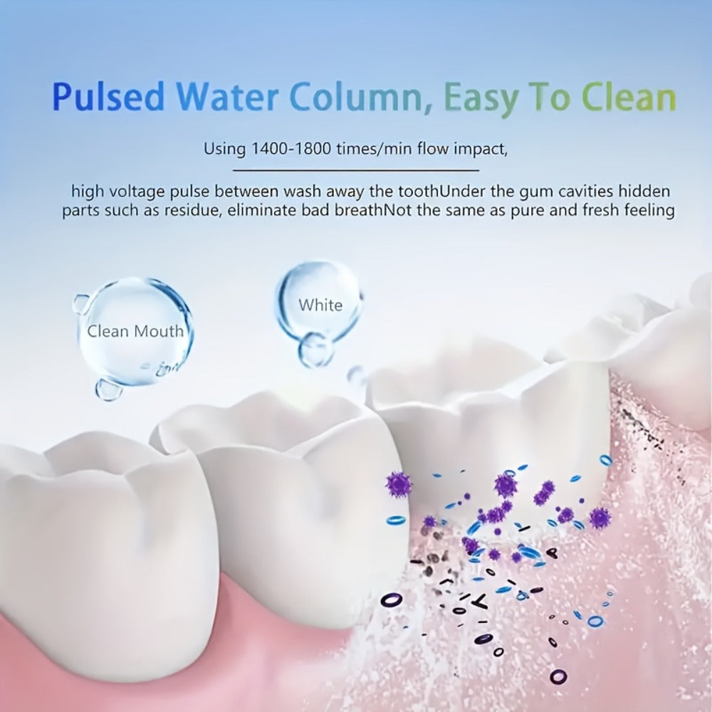 Portable Oral Irrigator with 360° Rotating Nozzle, Three Pressure Modes, USB Charging and Four Color Options