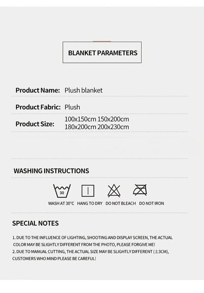 500gsm Heavy Plush Blanket – Ultra Thick Soft Warm Fluffy Blanket for Bed, Sofa & Travel, Baby to Double Size, 5 Colors