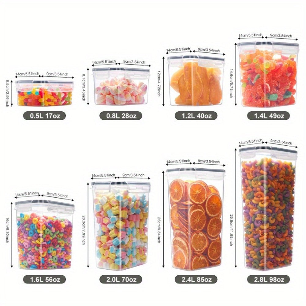 Pantry Jar Food Storage Organizer with Flip-Top Lids, Dishwasher-Safe Plastic and Six Set Sizes