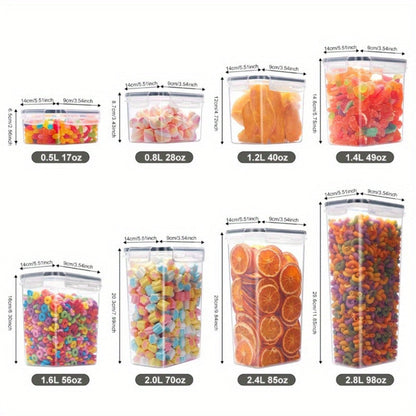 Pantry Jar Food Storage Organizer with Flip-Top Lids, Dishwasher-Safe Plastic and Six Set Sizes