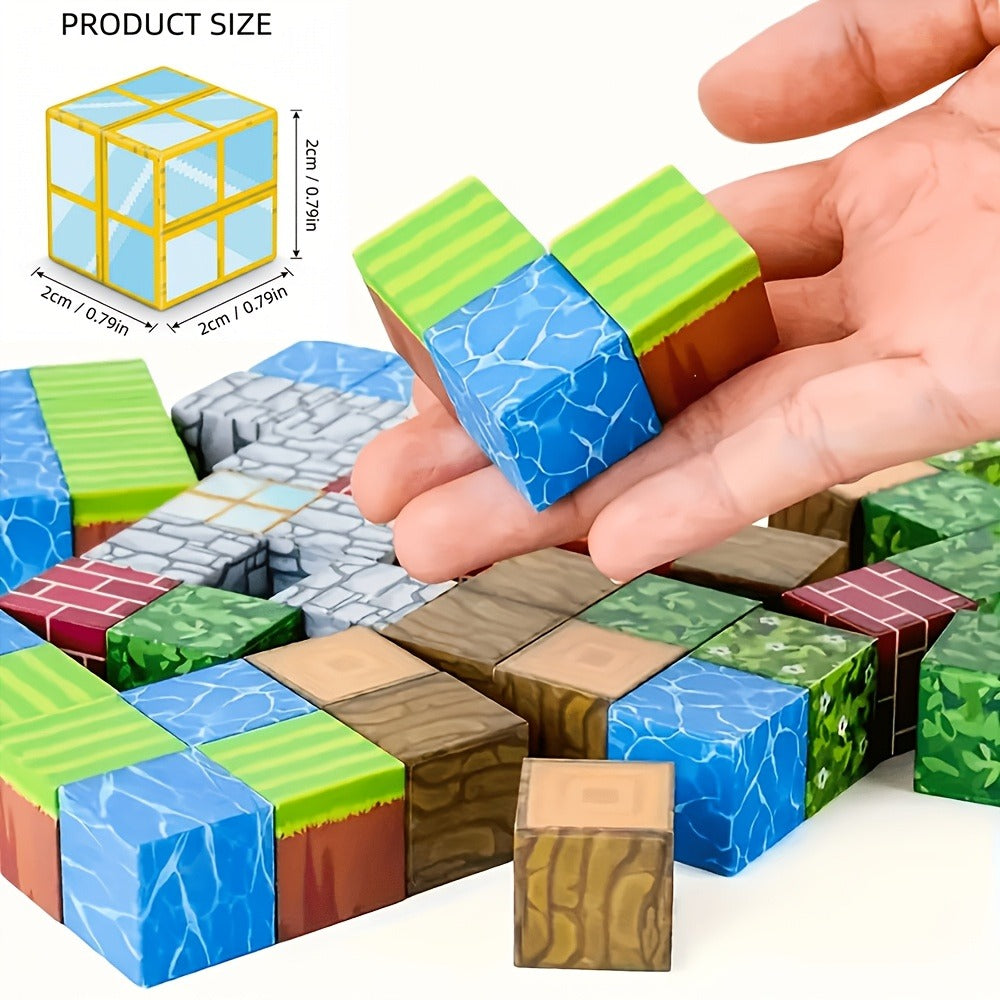 Magnetic Building Tiles 50 100 200 300 Piece STEM Construction Set – 3D Magnet Blocks for Boys & Girls Ages 3+, BPA-Free Creative Learning Toy, Birthday Holiday Gift Random Pattern