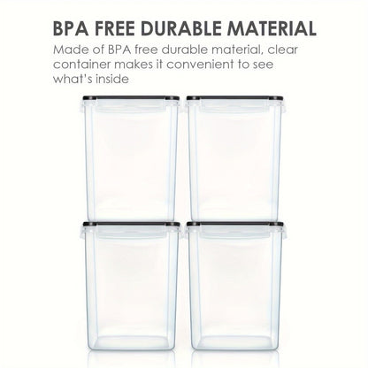 Pantry Canister Food Storage Organizer Four-Pack with 5.2L BPA-Free Containers and Measuring Cups