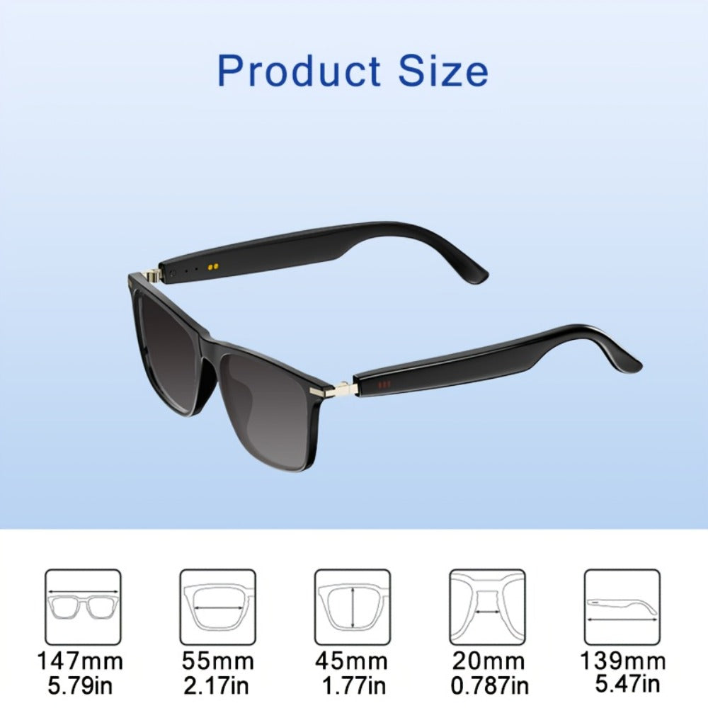 Anti-Blue Light Smart Audio Glasses Bluetooth 5.3 HiFi Open-Ear Wireless Calls Music Anti-UV Lens Noise Cancellation Rechargeable Unisex Outdoor Sports Wearable Tech Birthday Christmas Halloween Gift