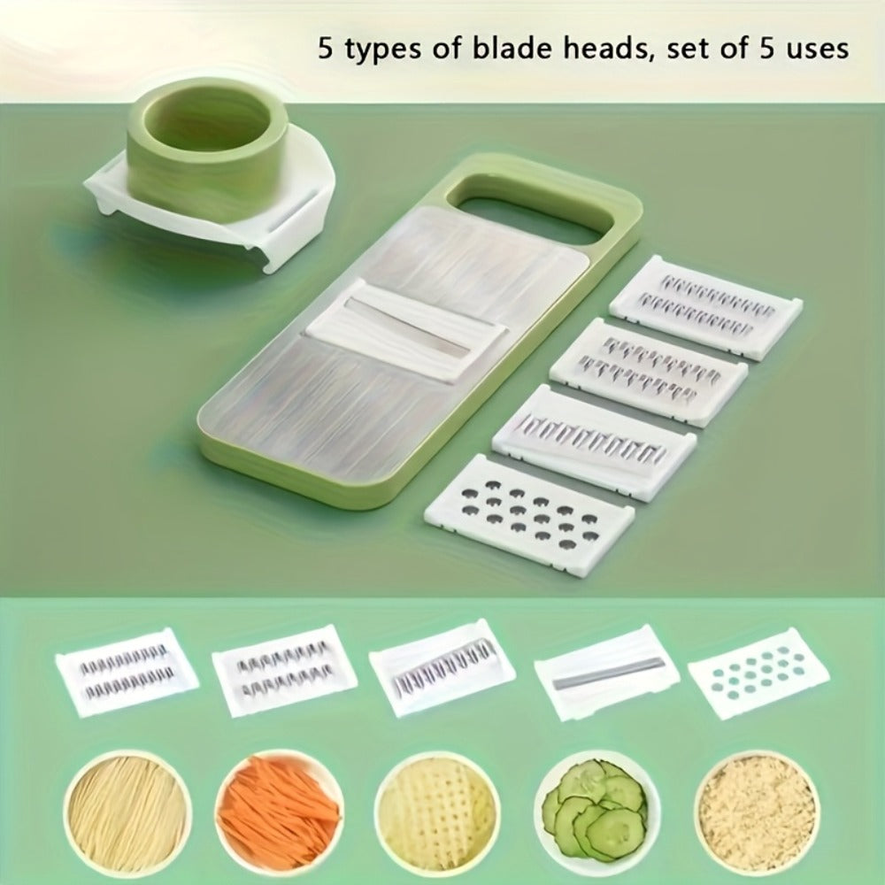 Mandoline Slicer 6-in-1 Vegetable Slicer Set with Interchangeable Blades - Stainless Steel for Home Cooking, Dining and Outdoor Meals