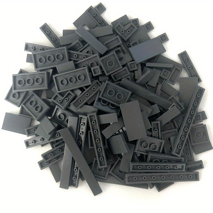 Flat Tile Building Block Refill Set with 150 Pieces in 1x1, 1x2 and 1x6 Sizes, Six Color Options