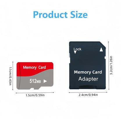 MicroSD Memory Card 10-Pack in 128MB, 256MB or 512MB Capacity Options with Two Full-Size SD Adapters