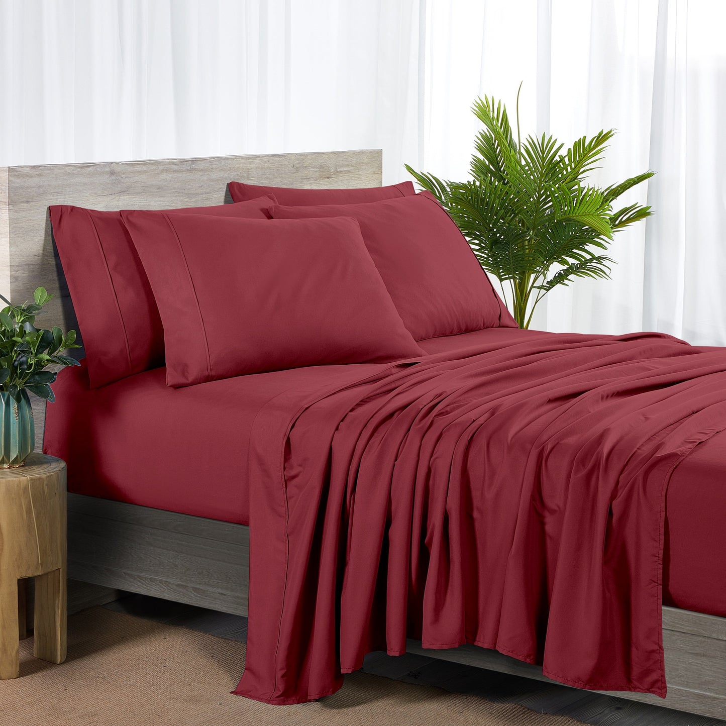 Sheet Set, 2000-Thread-Count 50% Microfiber and 50% Bamboo Blend with 16-Inch Fitted Pocket and Size-Based Pieces
