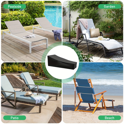 Black Chaise Lounge Cover with 210-by-80-by-75 cm Profile, Hem Cord and Pictured Storage Bag