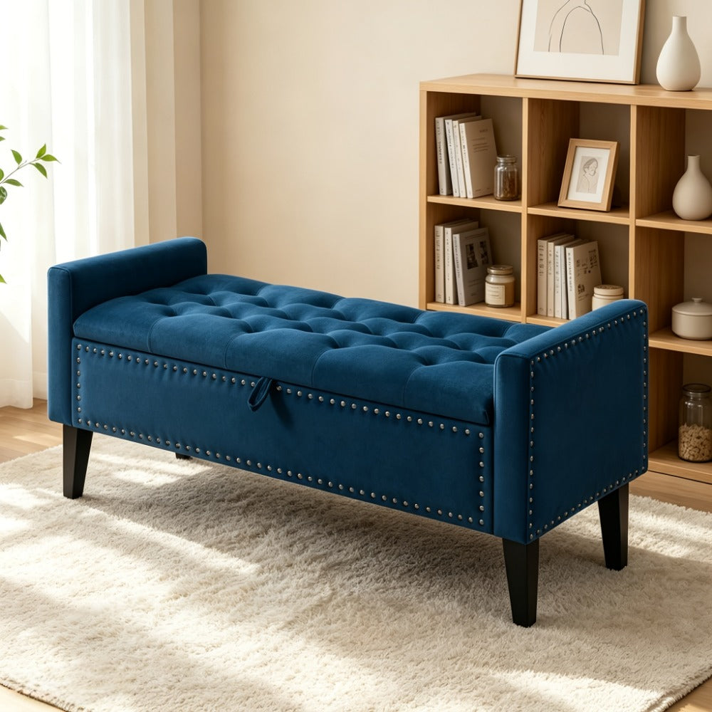 46.9-Inch Upholstered Storage Ottoman with Hidden Storage for Living Room detail image - detail view 7