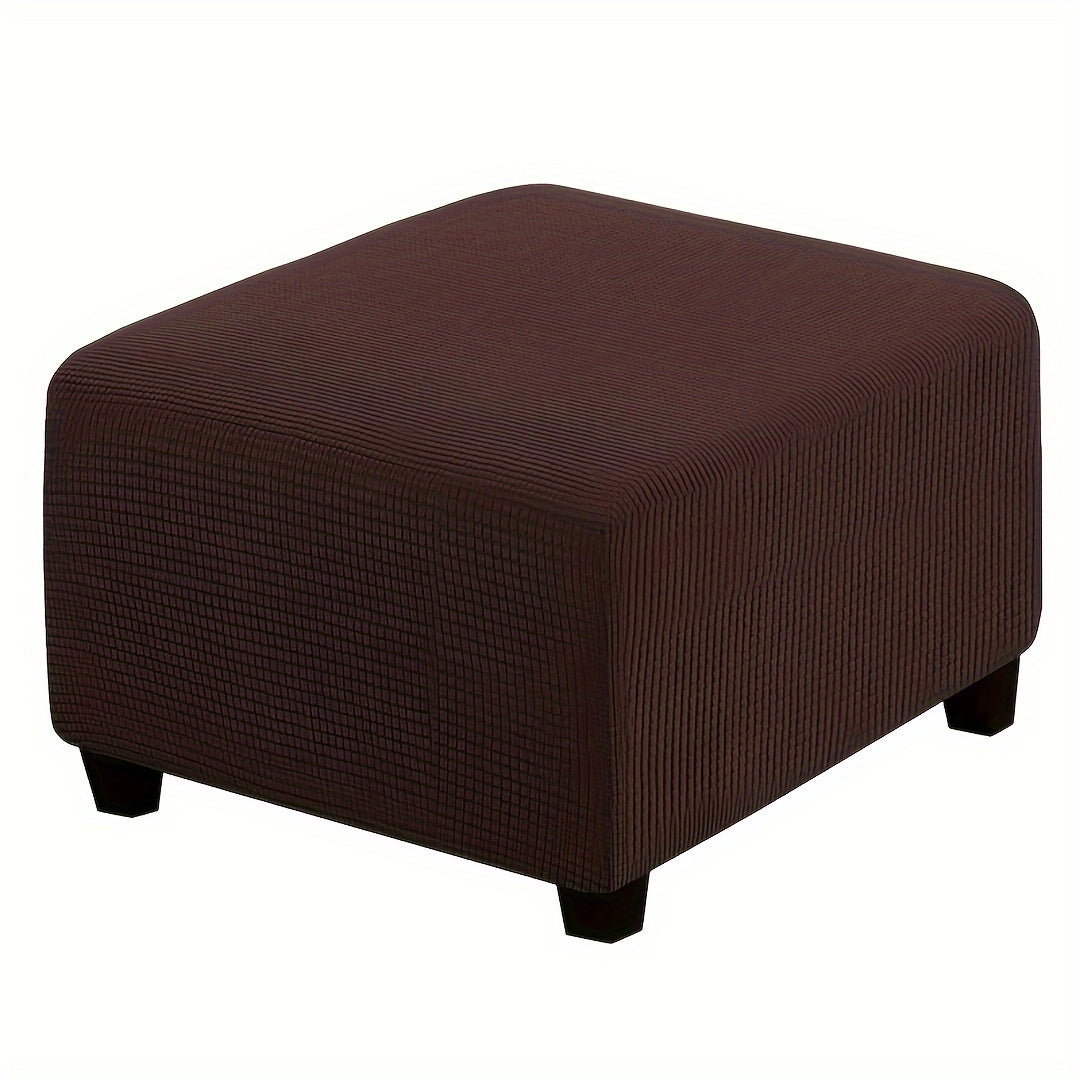Square Ottoman Cover with Elastic Band in Six Color Labels and L or XL Size Options for Home and Office Footstools