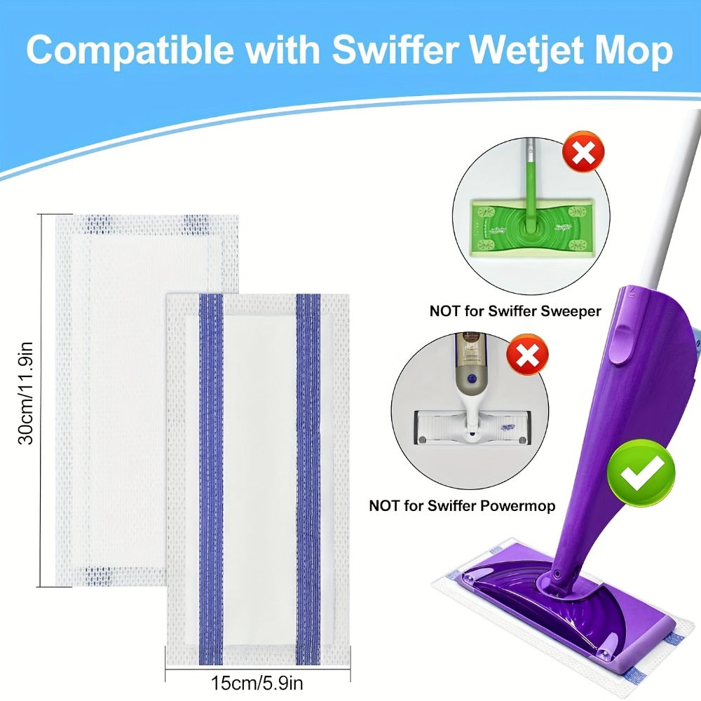 WetJet-Style White Disposable Mop Pad Refills in 30-, 60-, 80- or 120-Count Packs without Pole