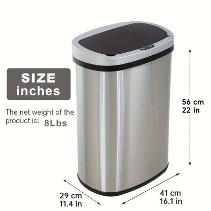 Touchless Motion Sensor Trash Can 13 Gallon 50L – Automatic Kitchen Garbage Can for Home Office Bedroom Living Room