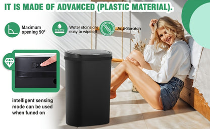 Touchless Motion Sensor Trash Can 13 Gallon 50L – Automatic Kitchen Garbage Can for Home Office Bedroom Living Room