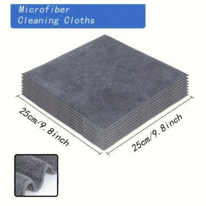110-Piece Gray Microfiber Cleaning Cloth Pack with Pictured 9.8 x 9.8-Inch Reusable Household Towels