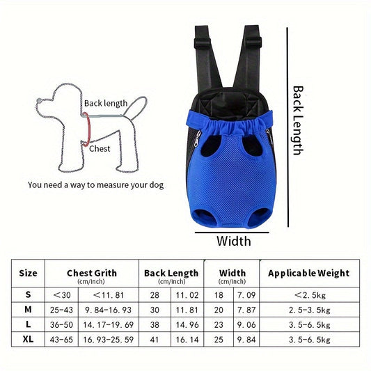Double Pet Carrier Backpack for Two Cats & Dogs | Breathable Mesh Front Chest Bag for Small Pets, Adjustable Portable Dual Carrier for Outdoor Travel Hiking, 5 Colors S/M/L/XL Sizes