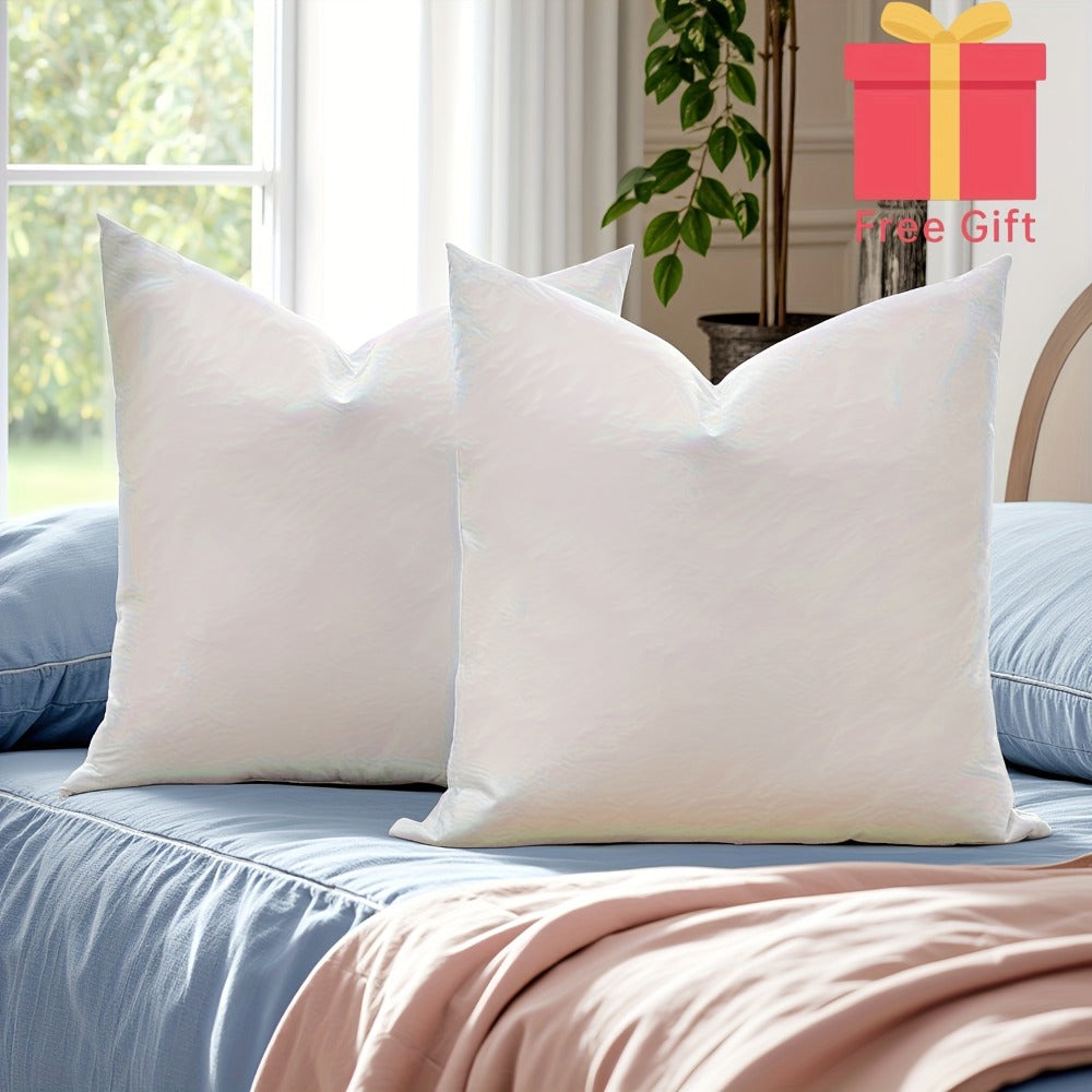 Square and Lumbar Throw Pillow Insert Set in Five Sizes with Two- or Four-Piece White Pack Options