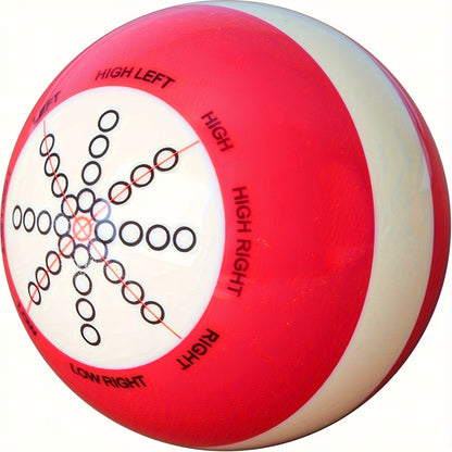 Red Billiard Practice Cue Ball Set with Two Printed Training Patterns, Chalk Cube and Cleaning Cloth