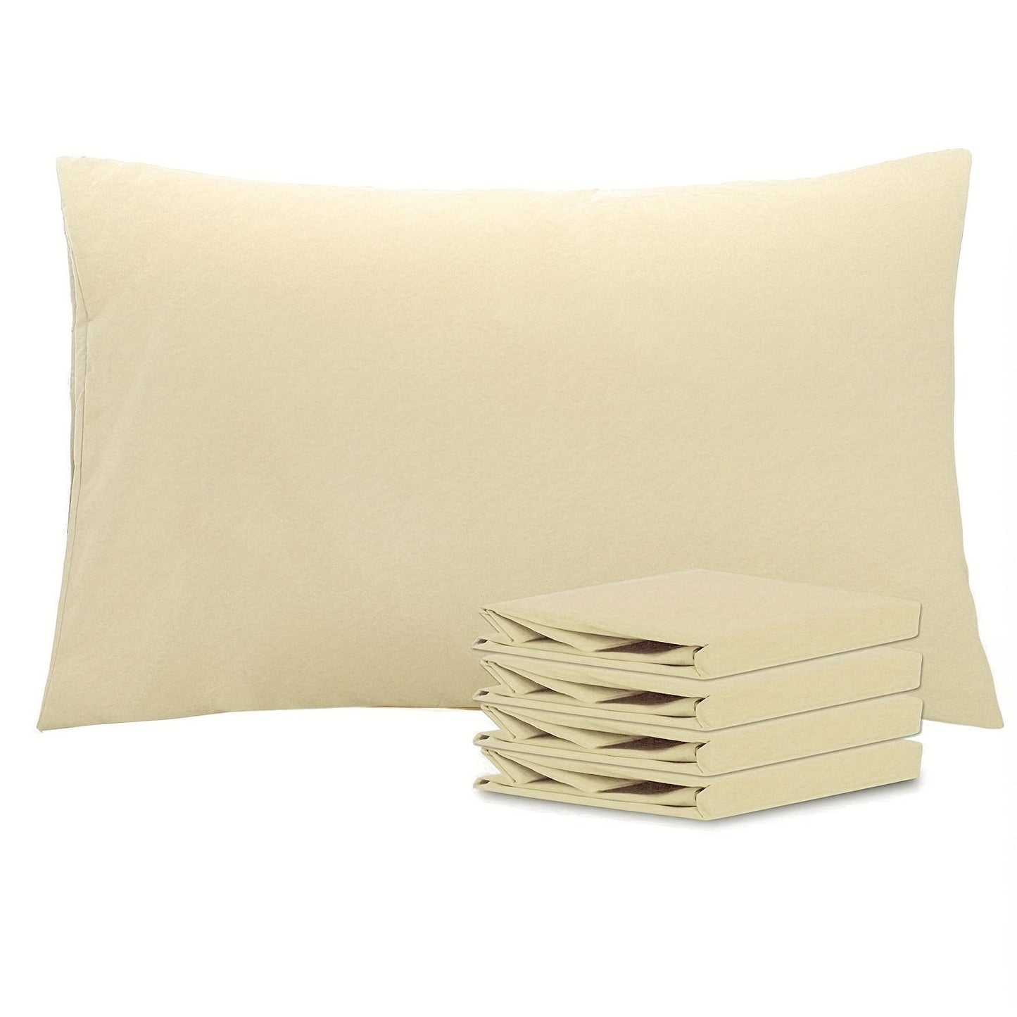 Four-Pack Queen Pillowcase Set in 32 Solid Colors with 20 x 30-Inch Size and Envelope Closure