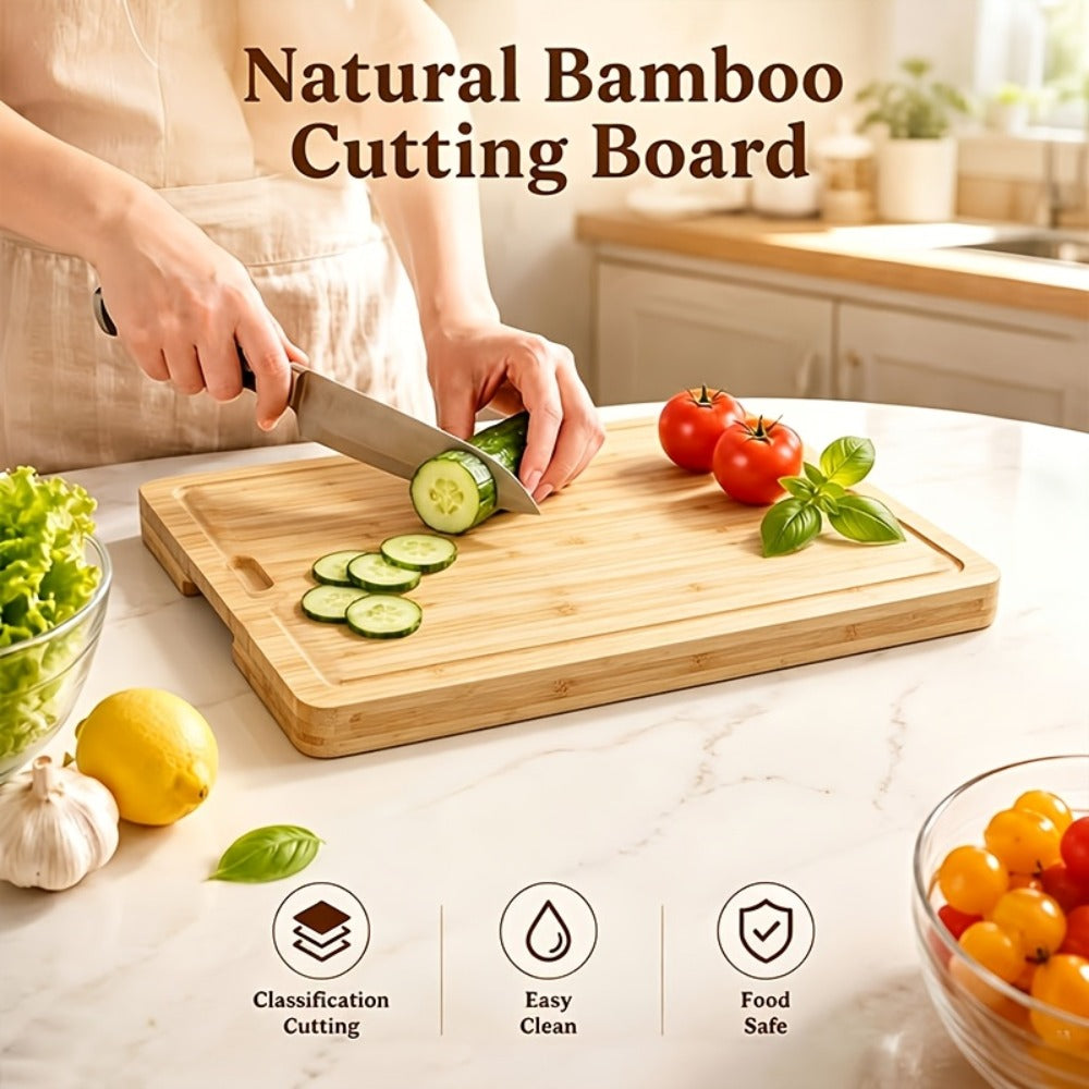 Bamboo Cutting Board Set with Six Color-Coded Flexible Prep Mats and One-Piece or Seven-Piece Options