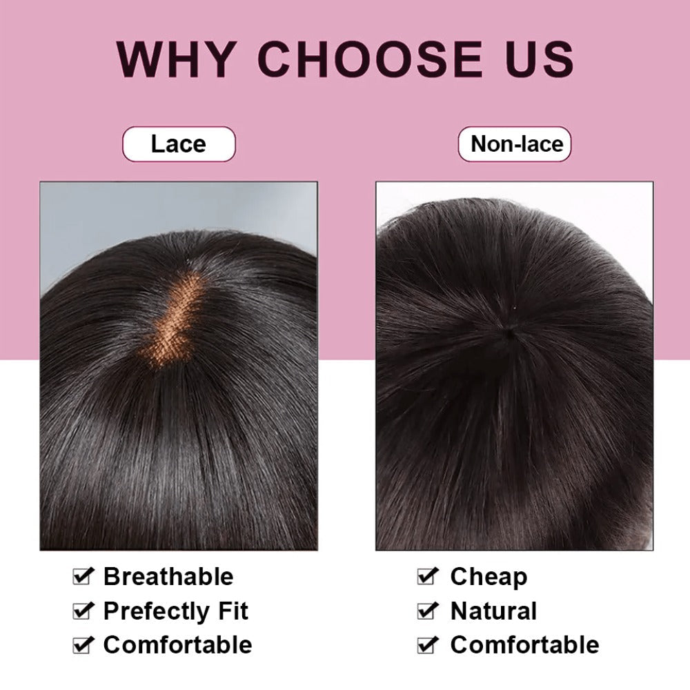 Straight Bob Wig with Bangs in Natural 10-Inch or P1B/30 Highlight 12-Inch Protected Checkout Options