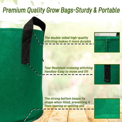 5/7/10/15 Gallon Plant Grow Bags, 7Pack Colourful Fabric Planters Plant Pots Garden Bags To Grow Vegetables With Reinforced Handles, Aeration Growing Bags For Flower Fruit