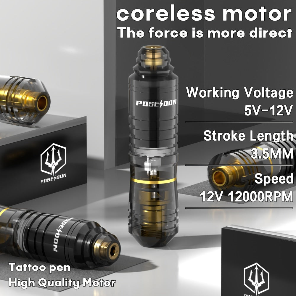 Wireless Tattoo Pen Kit Cordless Tattoo Gun with Power Supply 10 Cartridge Needles 6 Color Inks LCD Screen – Complete Rotary Tattoo Machine Set for Beginners & Professional Artists Home Studio