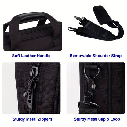 Laptop Bag 15.6-Inch Business Briefcase with Foam Sleeve, Luggage Strap & Multi-Pockets for Work & Travel