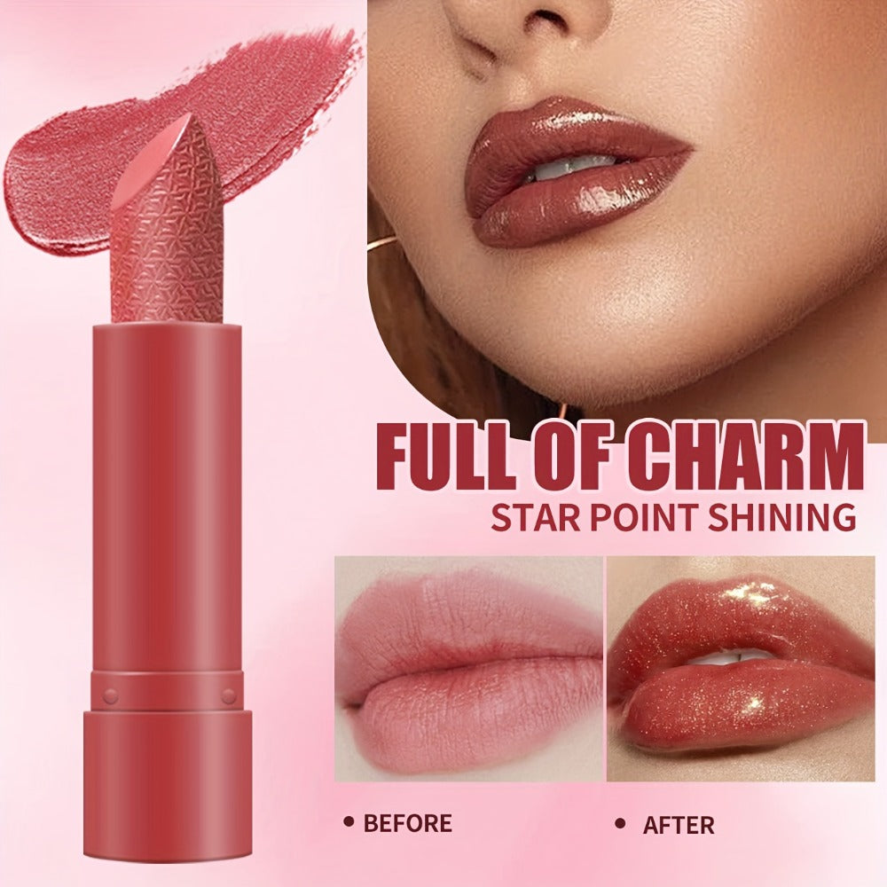 Lipstick Set, Sexy Kiss 6-Piece Sparkling Shimmer Bullet Collection in a Pink Presentation Box