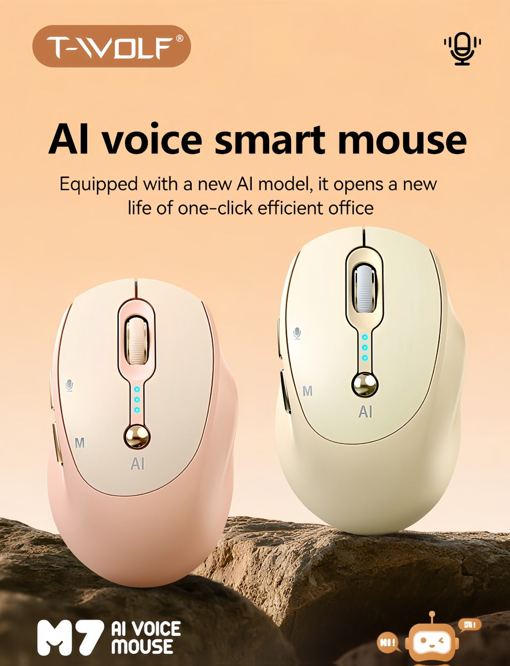 AI Voice Input Wireless Mouse with Real-Time Translation & Auto Writing, PPT Assistant for an Everyday Personal Care Routine