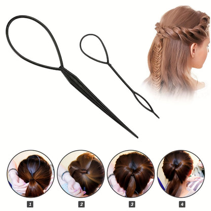 Fifty-One-Piece Hair Styling Accessory Set with Bun Forms, Braiding Loops, Clips and Pins Pictured