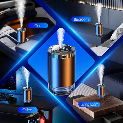 Starry Sky Car Aroma Diffuser with Ambient Light & Humidifier, USB Smart Air Freshener, 50ml Essential Oil Included