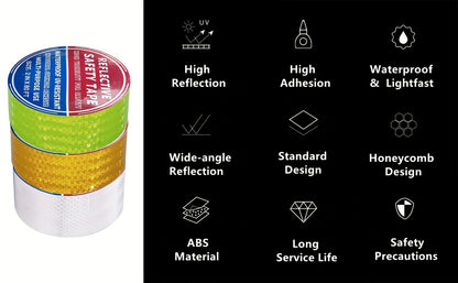 DOT-C2 Reflective Tape 2"x60' High Intensity Prismatic Self-Adhesive Safety Strip – Waterproof Wear-Resistant Ultra Bright for Cars Trucks Bikes Helmets Jackets & Outdoor Gear
